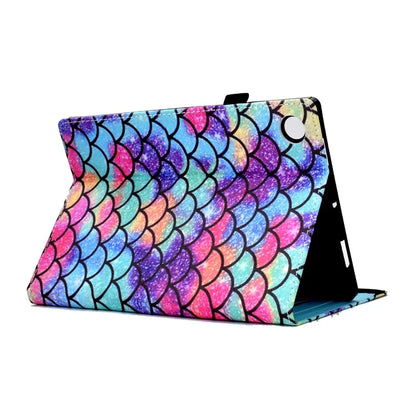 For Samsung Galaxy Tab A9+ PU Leather Stand Cover Elastic Band Pattern Printing Tablet Case