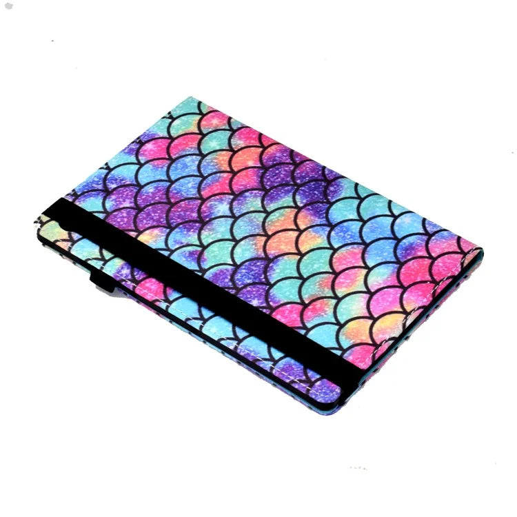 For Samsung Galaxy Tab A9+ PU Leather Stand Cover Elastic Band Pattern Printing Tablet Case
