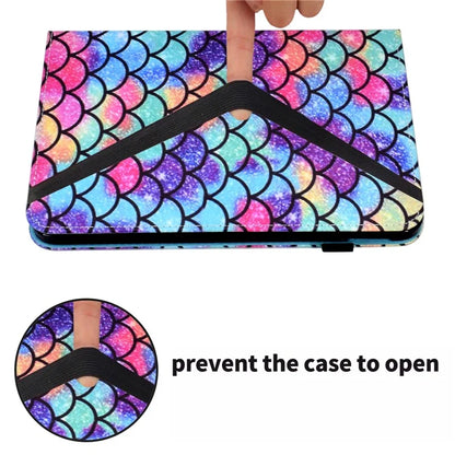 For Samsung Galaxy Tab A9+ PU Leather Stand Cover Elastic Band Pattern Printing Tablet Case