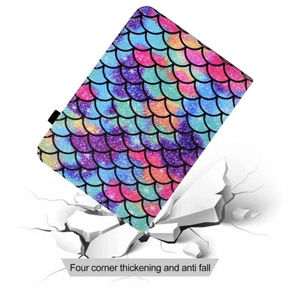 For Samsung Galaxy Tab A9+ PU Leather Stand Cover Elastic Band Pattern Printing Tablet Case