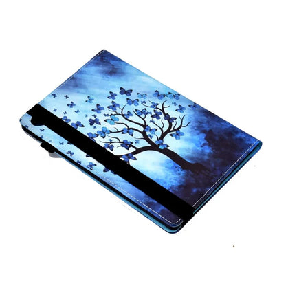 For Samsung Galaxy Tab A9+ PU Leather Stand Cover Elastic Band Pattern Printing Tablet Case