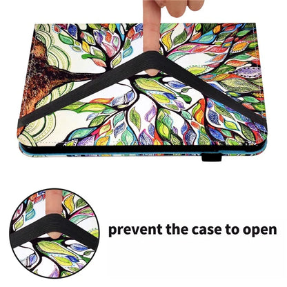 For Samsung Galaxy Tab A9+ PU Leather Stand Cover Elastic Band Pattern Printing Tablet Case