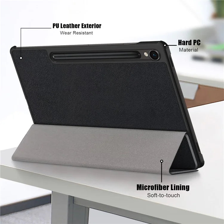 For Samsung Galaxy Tab S9 FE sm-x510 sm-x516 Leather Case Trifold Stand Tablet Cover