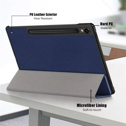 For Samsung Galaxy Tab S9 FE sm-x510 sm-x516 Leather Case Trifold Stand Tablet Cover
