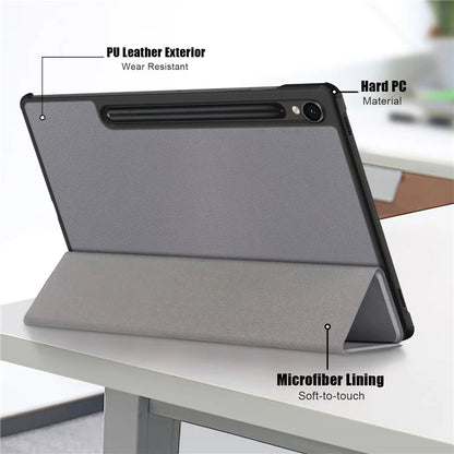 For Samsung Galaxy Tab S9 FE sm-x510 sm-x516 Leather Case Trifold Stand Tablet Cover