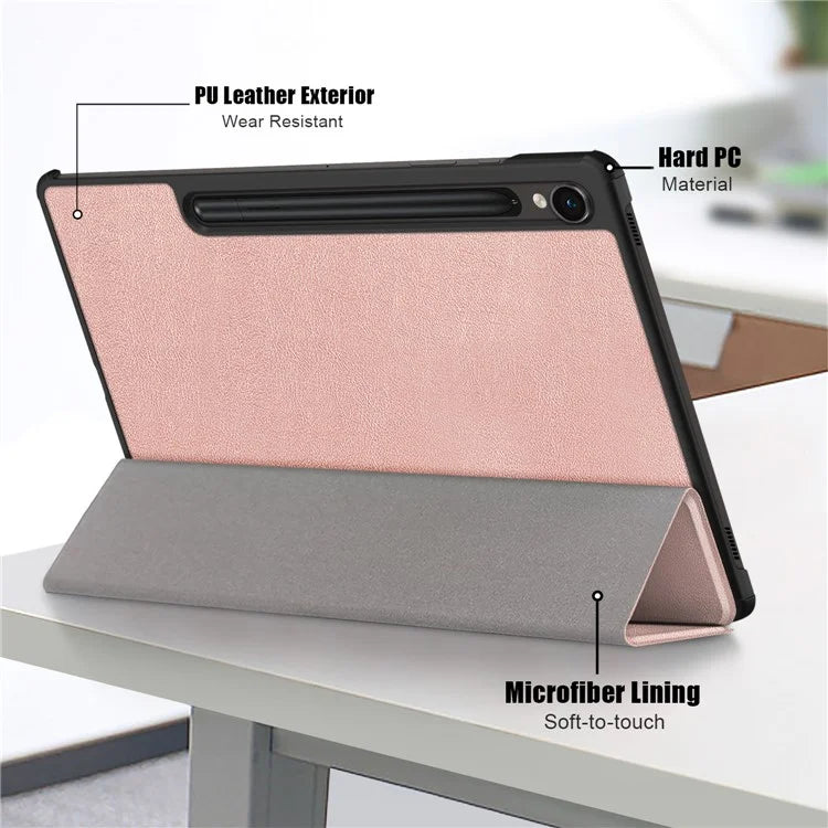 For Samsung Galaxy Tab S9 FE sm-x510 sm-x516 Leather Case Trifold Stand Tablet Cover