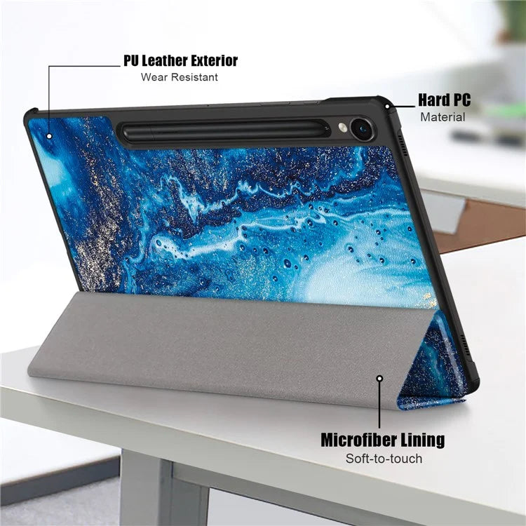 For Samsung Galaxy Tab S9 FE sm-x510 sm-x516 Case Tri-fold Stand Pattern Printing Tablet Cover