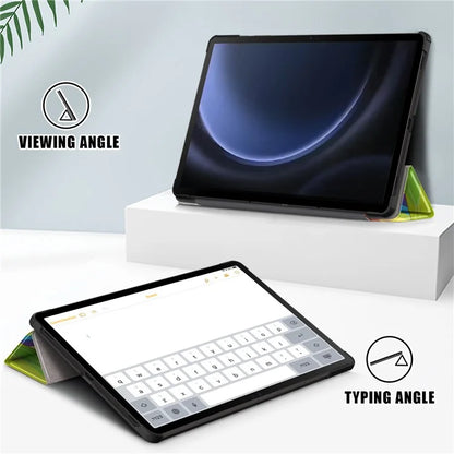 For Samsung Galaxy Tab S9 FE sm-x510 sm-x516 Case Tri-fold Stand Pattern Printing Tablet Cover