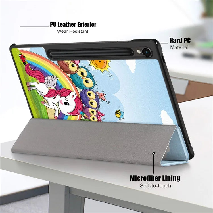 For Samsung Galaxy Tab S9 FE sm-x510 sm-x516 Case Tri-fold Stand Pattern Printing Tablet Cover