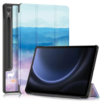 For Samsung Galaxy Tab S9 FE sm-x510 sm-x516 Case Tri-fold Stand Pattern Printing Tablet Cover