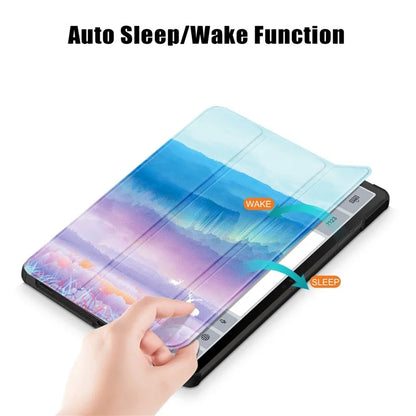 For Samsung Galaxy Tab S9 FE sm-x510 sm-x516 Case Tri-fold Stand Pattern Printing Tablet Cover