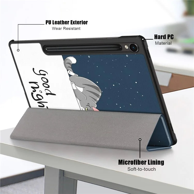 For Samsung Galaxy Tab S9 FE sm-x510 sm-x516 Case Tri-fold Stand Pattern Printing Tablet Cover