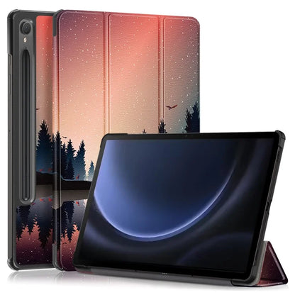 For Samsung Galaxy Tab S9 FE sm-x510 sm-x516 Case Tri-fold Stand Pattern Printing Tablet Cover