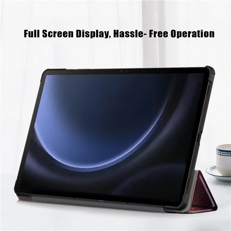 For Samsung Galaxy Tab S9 FE sm-x510 sm-x516 Case Tri-fold Stand Pattern Printing Tablet Cover