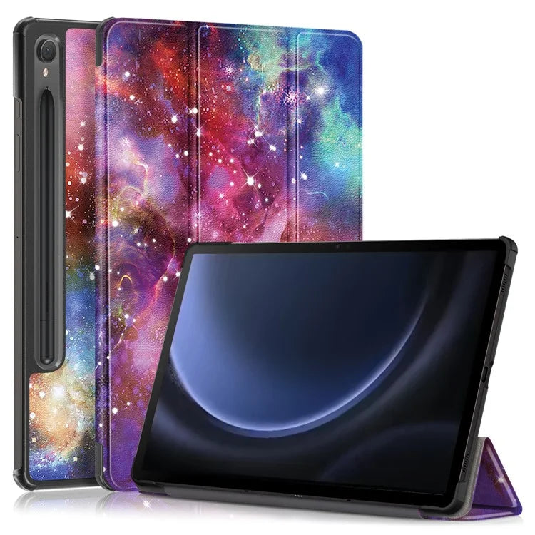 For Samsung Galaxy Tab S9 FE sm-x510 sm-x516 Case Tri-fold Stand Pattern Printing Tablet Cover