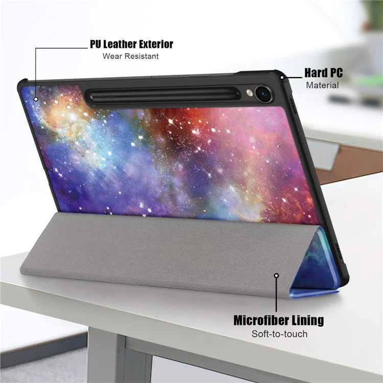 For Samsung Galaxy Tab S9 FE sm-x510 sm-x516 Case Tri-fold Stand Pattern Printing Tablet Cover