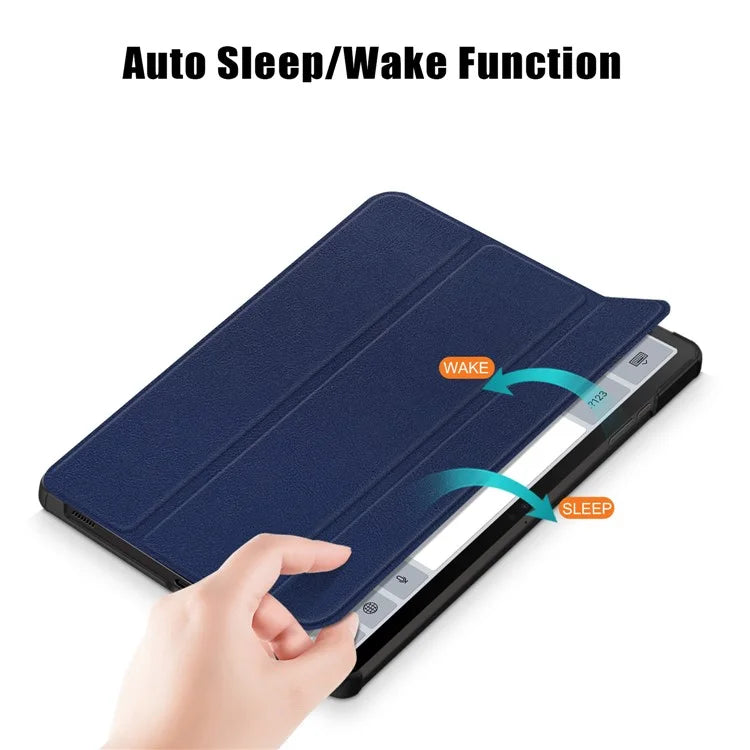 For Samsung Galaxy Tab S9 FE+ SM-x610 / SM-616 Case Leather Tablet Cover with Trifold Stand