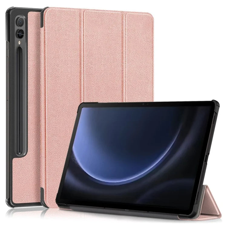 For Samsung Galaxy Tab S9 FE+ SM-x610 / SM-616 Case Leather Tablet Cover with Trifold Stand