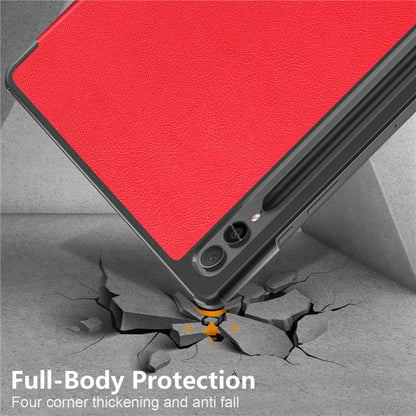 For Samsung Galaxy Tab S9 FE+ SM-x610 / SM-616 Case Leather Tablet Cover with Trifold Stand