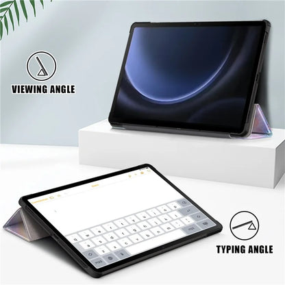 For Samsung Galaxy Tab S9 FE+ SM-x610 / SM-616 Case Tri-fold Stand Leather Tablet Cover