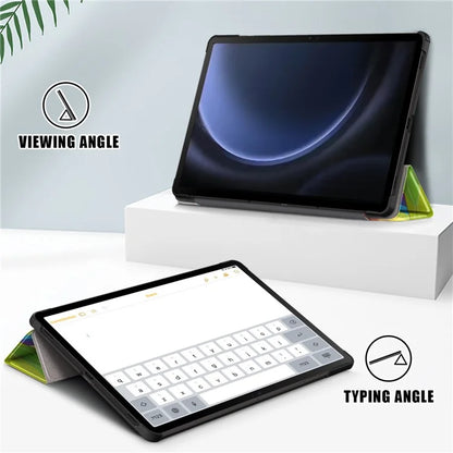 For Samsung Galaxy Tab S9 FE+ SM-x610 / SM-616 Case Tri-fold Stand Leather Tablet Cover