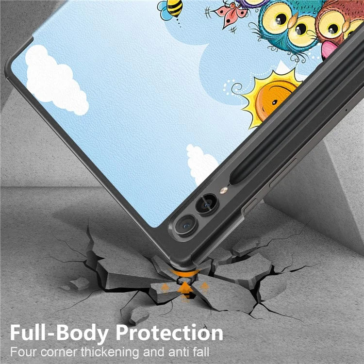 For Samsung Galaxy Tab S9 FE+ SM-x610 / SM-616 Case Tri-fold Stand Leather Tablet Cover