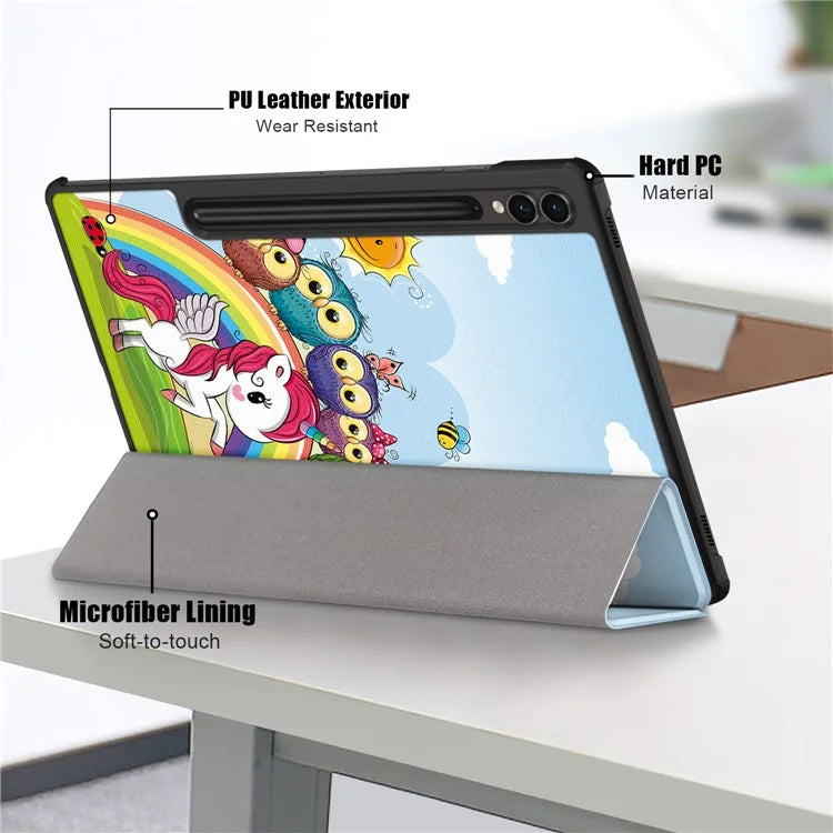 For Samsung Galaxy Tab S9 FE+ SM-x610 / SM-616 Case Tri-fold Stand Leather Tablet Cover
