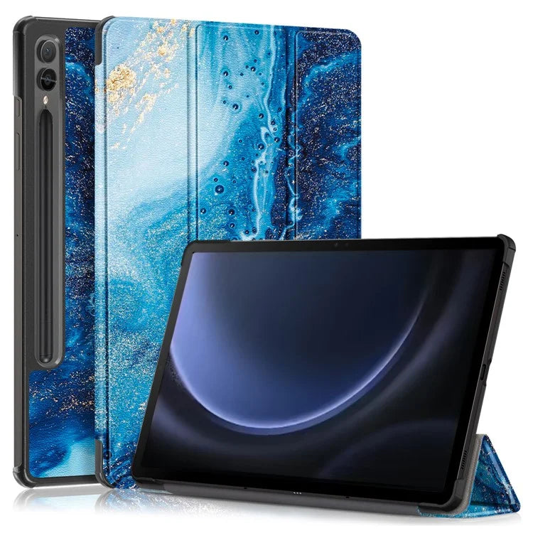 For Samsung Galaxy Tab S9 FE+ SM-x610 / SM-616 Case Tri-fold Stand Leather Tablet Cover