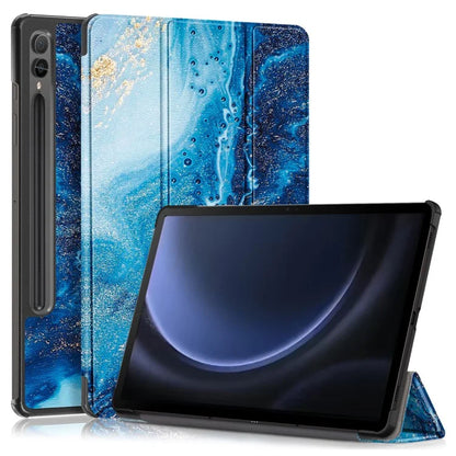 For Samsung Galaxy Tab S9 FE+ SM-x610 / SM-616 Case Tri-fold Stand Leather Tablet Cover