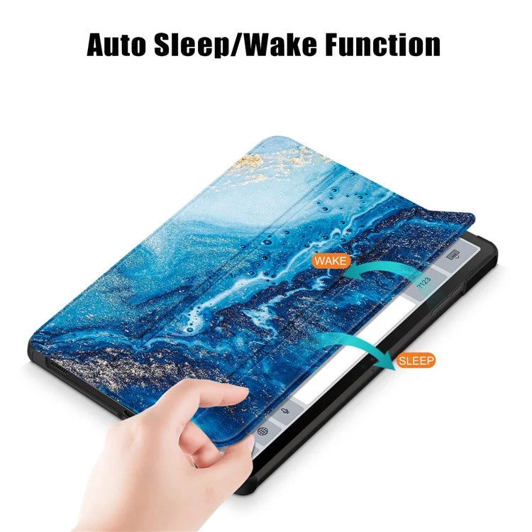 For Samsung Galaxy Tab S9 FE+ SM-x610 / SM-616 Case Tri-fold Stand Leather Tablet Cover
