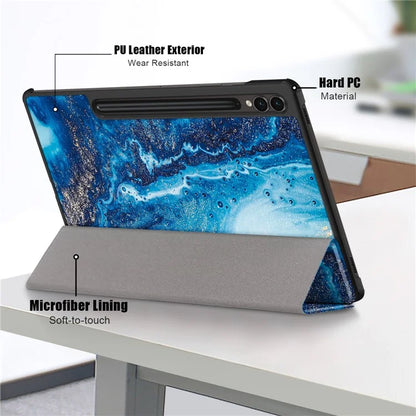 For Samsung Galaxy Tab S9 FE+ SM-x610 / SM-616 Case Tri-fold Stand Leather Tablet Cover