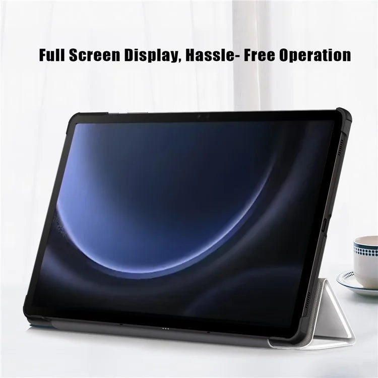 For Samsung Galaxy Tab S9 FE+ SM-x610 / SM-616 Case Tri-fold Stand Leather Tablet Cover