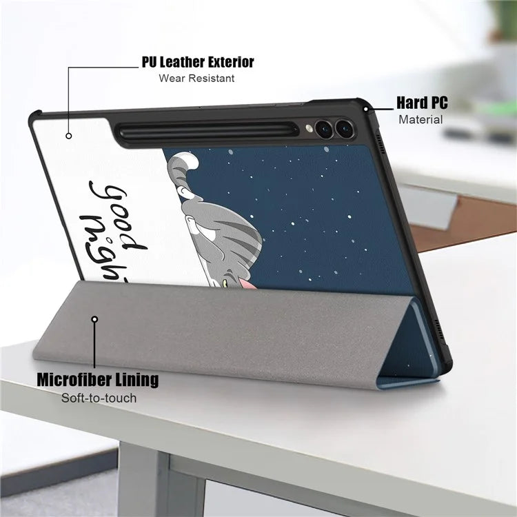 For Samsung Galaxy Tab S9 FE+ SM-x610 / SM-616 Case Tri-fold Stand Leather Tablet Cover