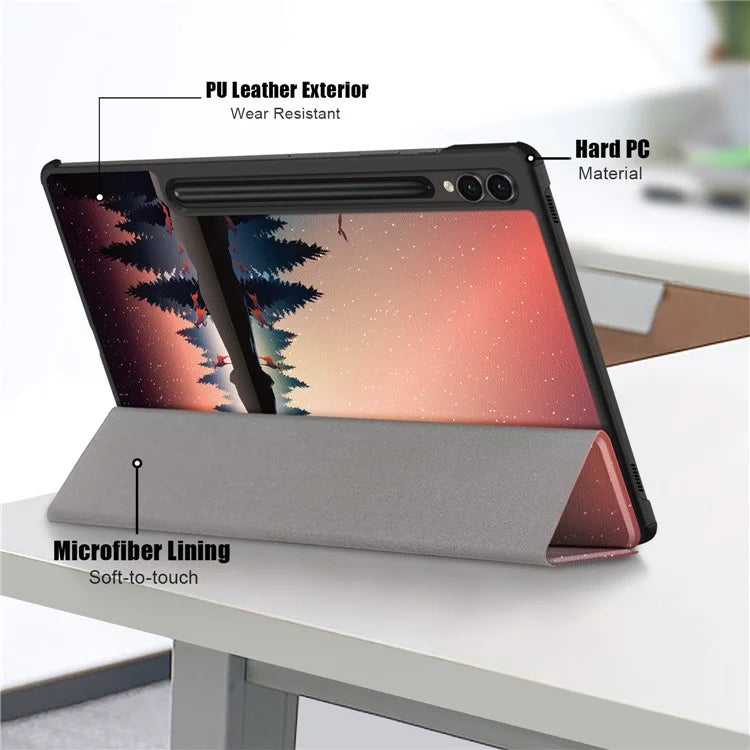 For Samsung Galaxy Tab S9 FE+ SM-x610 / SM-616 Case Tri-fold Stand Leather Tablet Cover