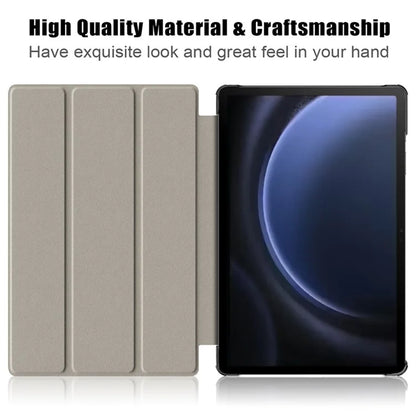 For Samsung Galaxy Tab S9 FE+ SM-x610 / SM-616 Case Tri-fold Stand Leather Tablet Cover