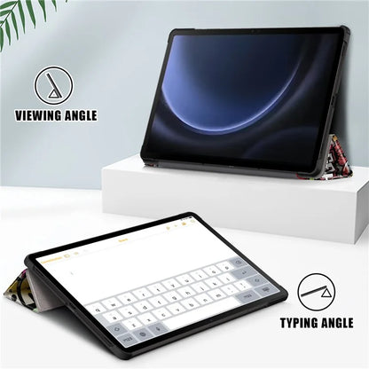 For Samsung Galaxy Tab S9 FE+ SM-x610 / SM-616 Case Tri-fold Stand Leather Tablet Cover