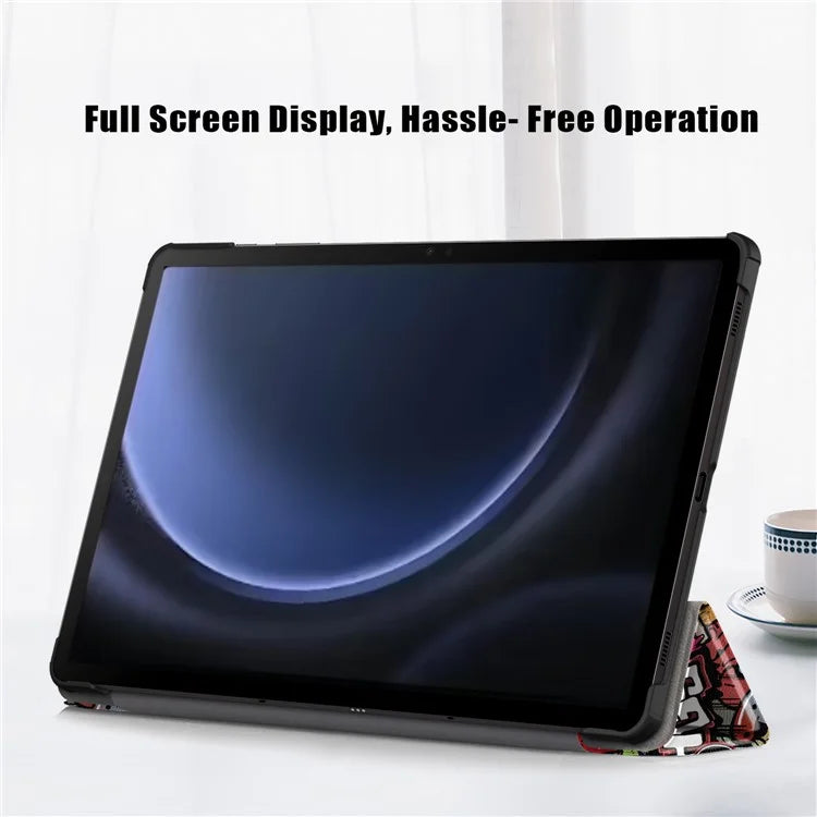 For Samsung Galaxy Tab S9 FE+ SM-x610 / SM-616 Case Tri-fold Stand Leather Tablet Cover