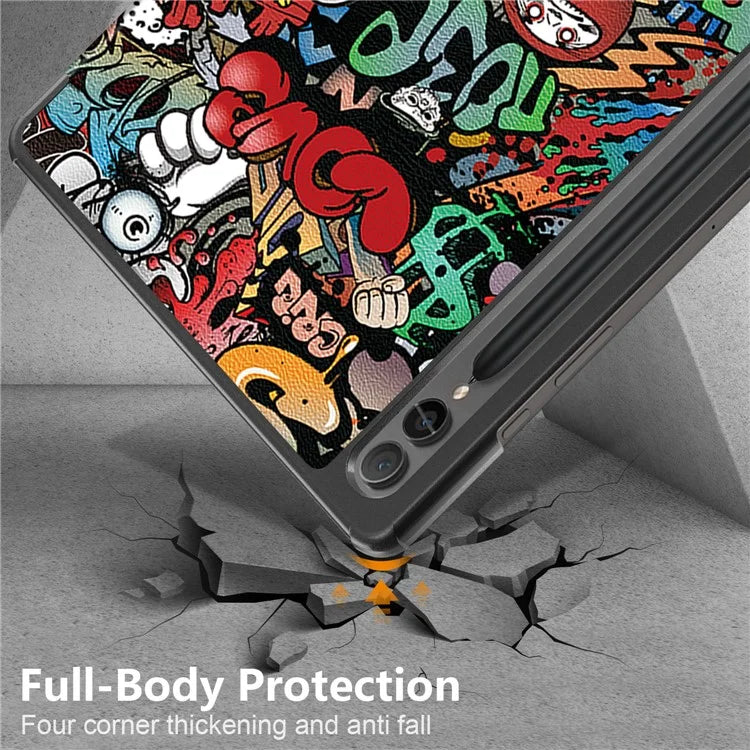 For Samsung Galaxy Tab S9 FE+ SM-x610 / SM-616 Case Tri-fold Stand Leather Tablet Cover