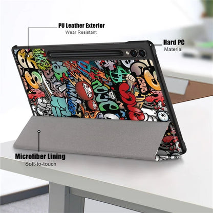 For Samsung Galaxy Tab S9 FE+ SM-x610 / SM-616 Case Tri-fold Stand Leather Tablet Cover