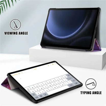 For Samsung Galaxy Tab S9 FE+ SM-x610 / SM-616 Case Tri-fold Stand Leather Tablet Cover