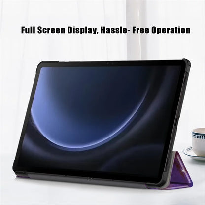 For Samsung Galaxy Tab S9 FE+ SM-x610 / SM-616 Case Tri-fold Stand Leather Tablet Cover