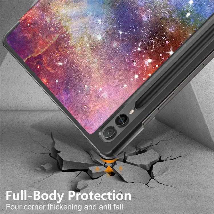 For Samsung Galaxy Tab S9 FE+ SM-x610 / SM-616 Case Tri-fold Stand Leather Tablet Cover