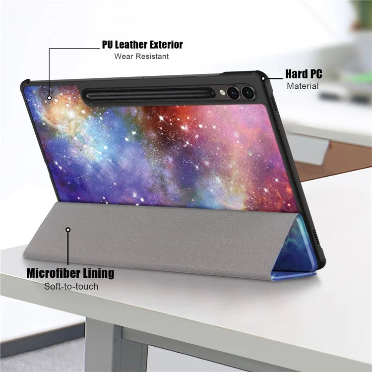 For Samsung Galaxy Tab S9 FE+ SM-x610 / SM-616 Case Tri-fold Stand Leather Tablet Cover