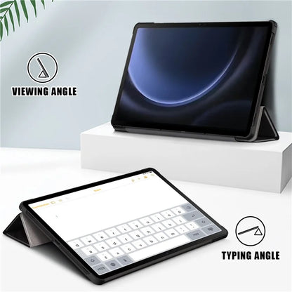 For Samsung Galaxy Tab S9 FE+ SM-x610 / SM-616 Case Tri-fold Stand Leather Tablet Cover
