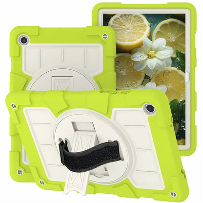 For Samsung Galaxy Tab A9+ Kickstand Case Rotating Hand Strap PC+TPU Tablet Cover with Shoulder Strap