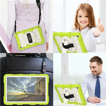 For Samsung Galaxy Tab A9+ Kickstand Case Rotating Hand Strap PC+TPU Tablet Cover with Shoulder Strap