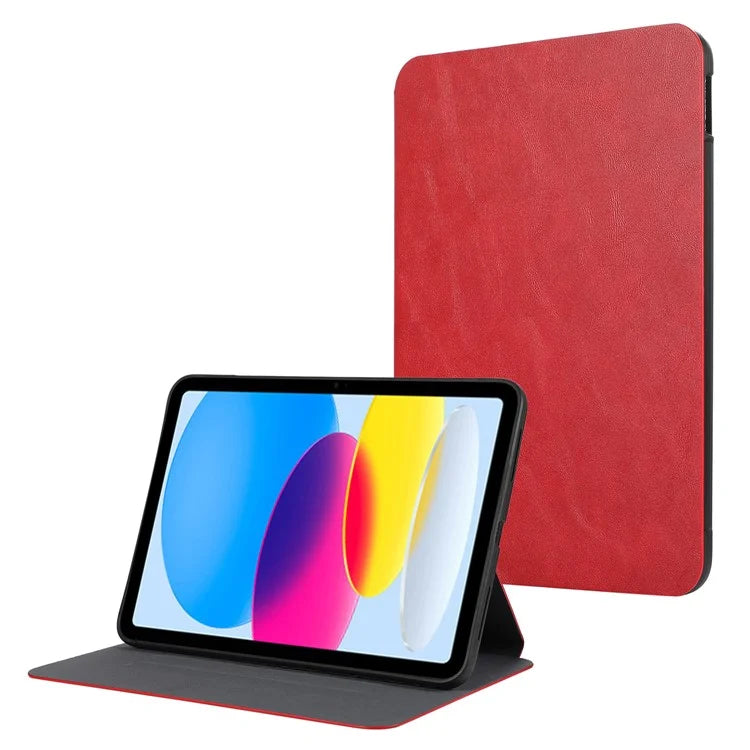 For iPad 10.9 (2022) Case Stand Folio PU Leather Tablet Cover with Auto Sleep / Wake