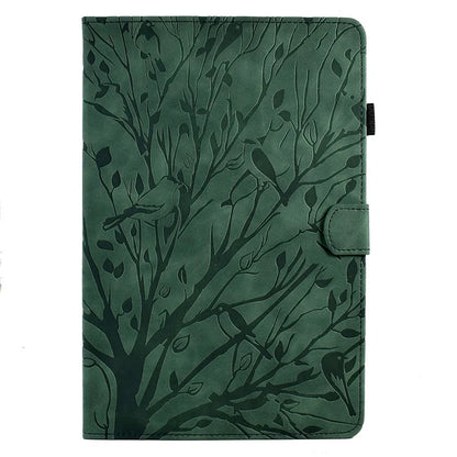 For Samsung Galaxy Tab A9 Case Card Holder Imprinted Tree Leather Tablet Cover