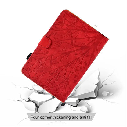 For Samsung Galaxy Tab A9 Case Card Holder Imprinted Tree Leather Tablet Cover