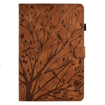 For Samsung Galaxy Tab A9 Case Card Holder Imprinted Tree Leather Tablet Cover